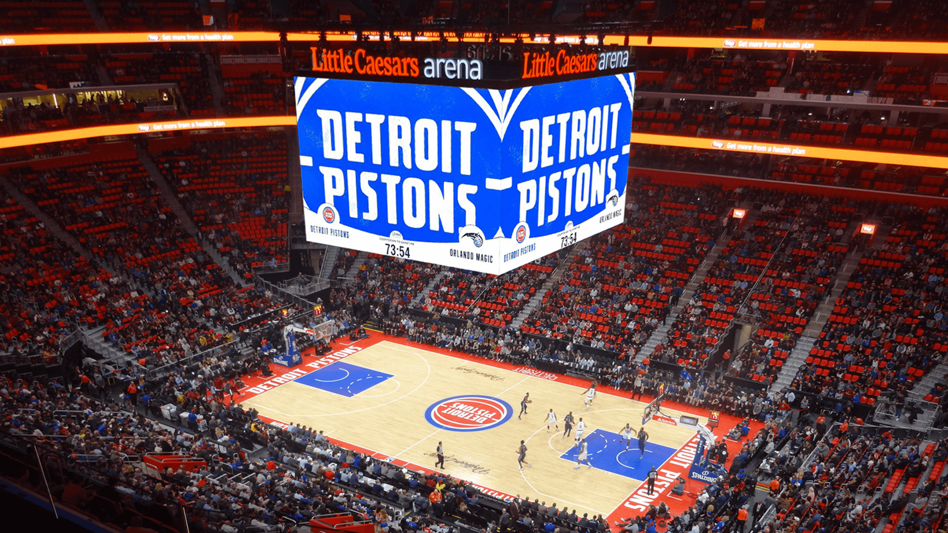 Detroit Pistons (NBA): Animación Gráfica de estadio.